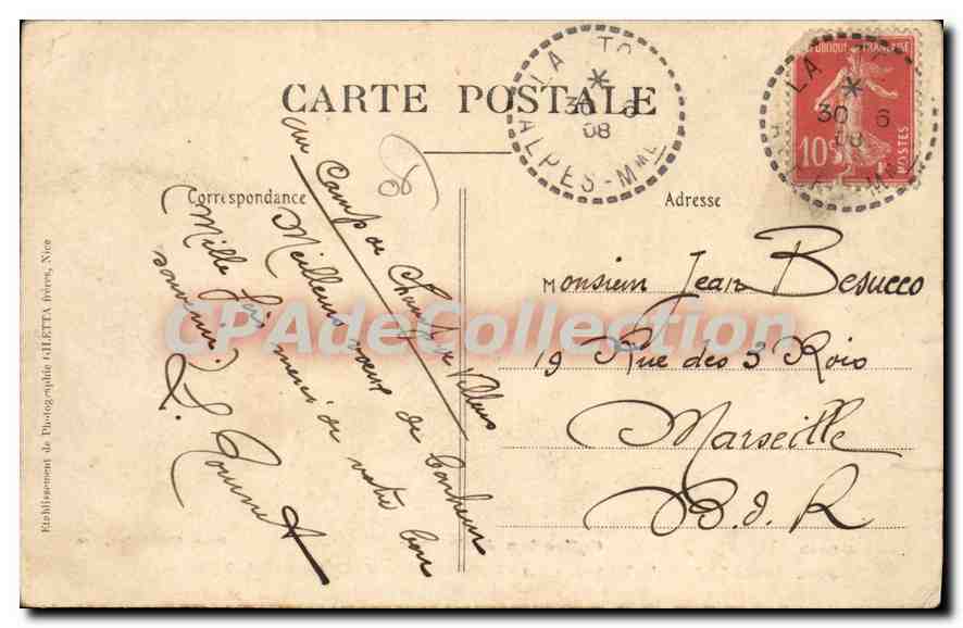CPA aiguilles de Pélens Cairas — Verso