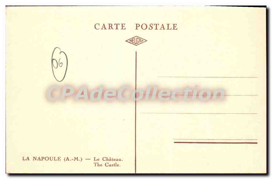 CPA LA NAPOULE le château — Verso