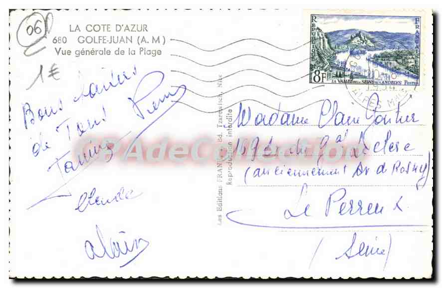 CPA GOLFE JUAN la plage — Verso