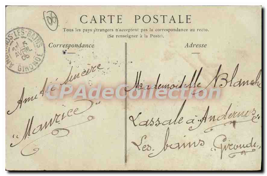 CPA GOLFE JUAN et Cap d'Antibes — Verso