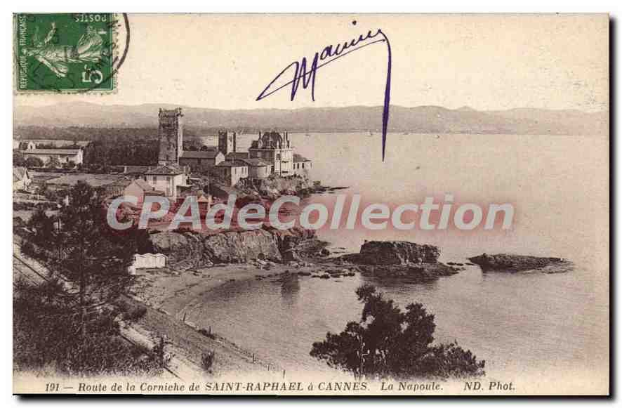 CPA route de la corniche de SAINT-RAPHAEL à CANNES LA NAPOULE