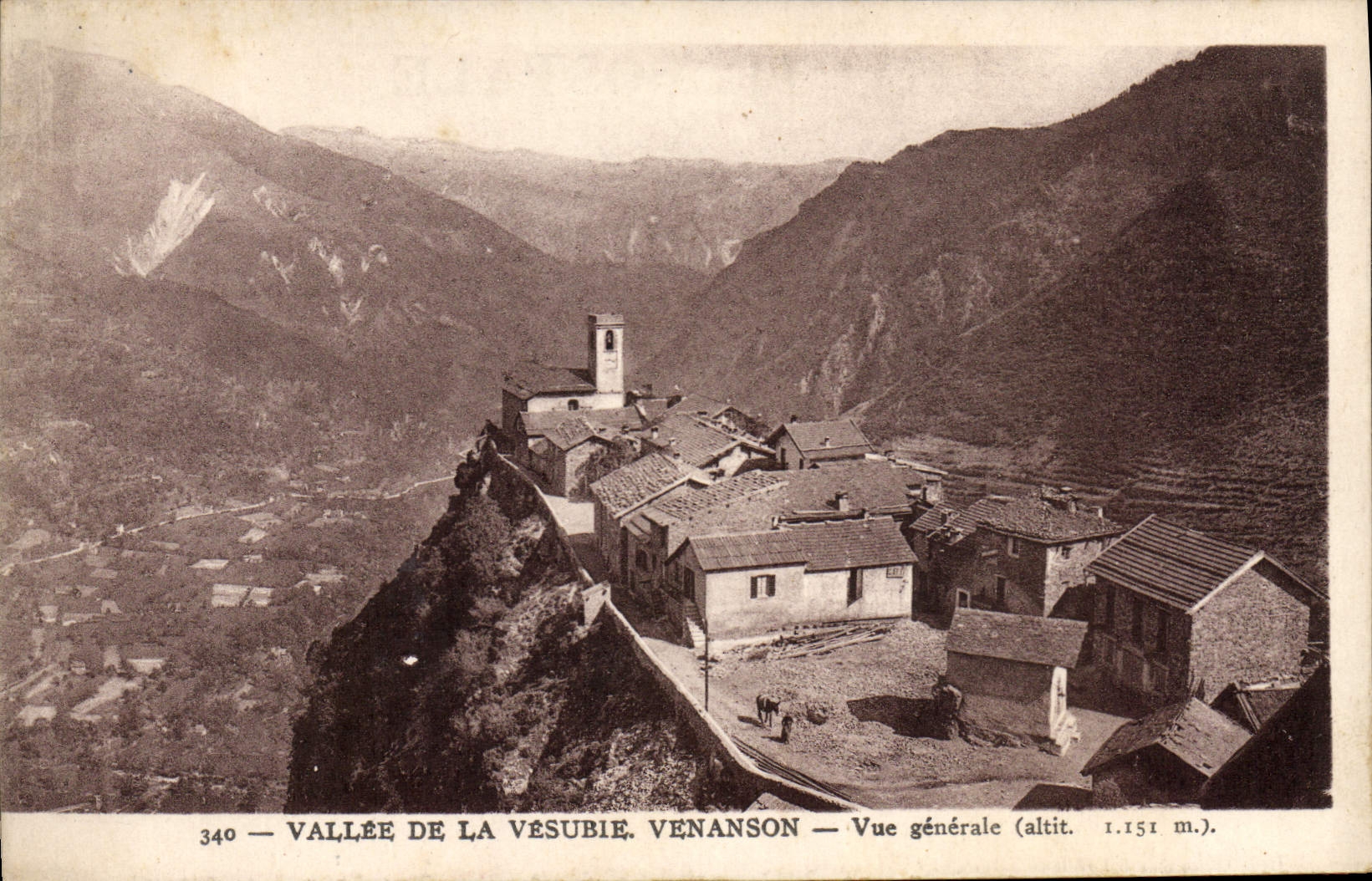 Vallée de la Vesubie. Venanson — Vue générale (alt. 1.151 m.) — n° 340 - Anverso