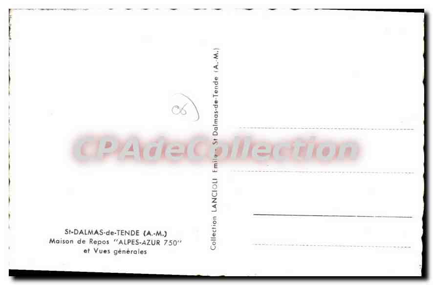 CPA SAINT-DALMAS-DE-TENDE vues génrales maison de repos ALPES-AZUR 750 — Verso