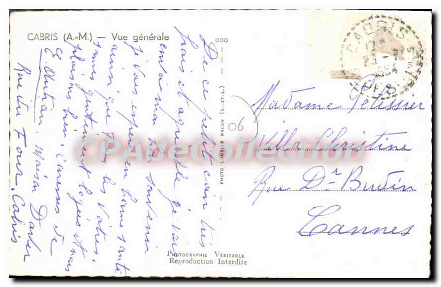 CPA CABRIS vue générale — Verso