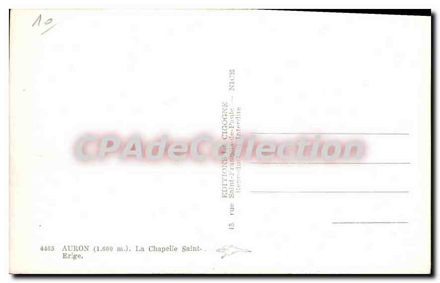 CPA AURON chapelle Saint-Erige — Verso