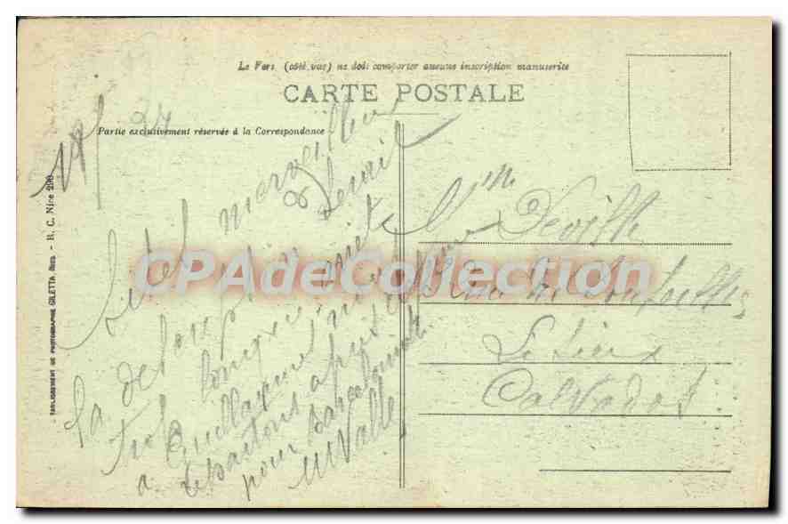 CPA GUILLAUMES hôtel de l'union pont du train Daluis — Verso