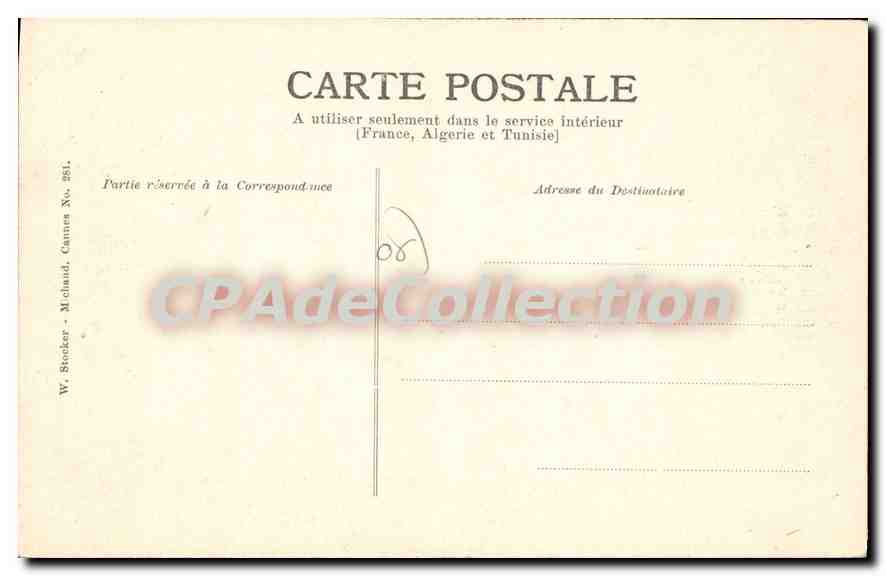 CPA route de la nouvelle corniche — Verso