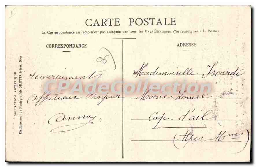 CPA Cougourda cabane des Sagnes en hiver — Verso