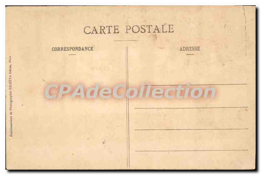 CPA carte du littoral de Nice à Menton vu à vol d'oiseau — Verso