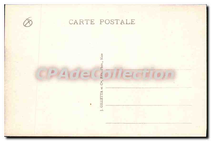 CPA lacets de Fontanin Col à Castillon SOSPEL à MENTON — Verso