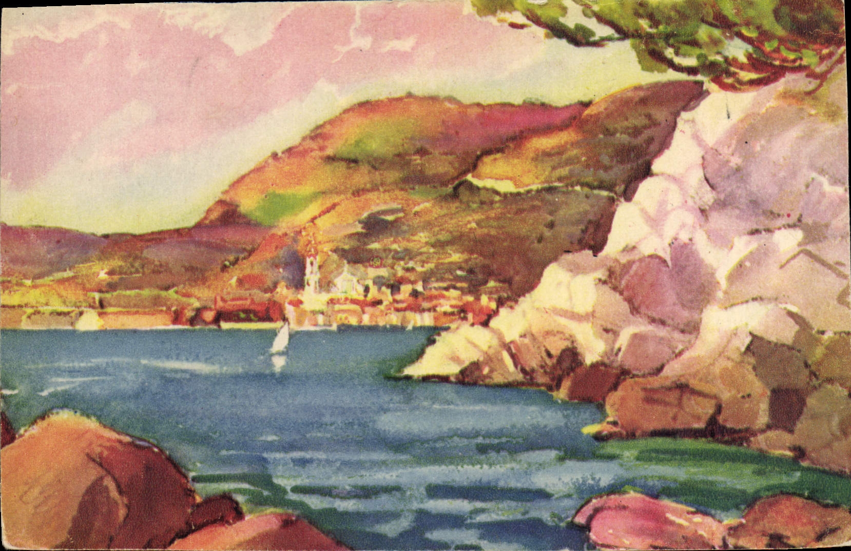 Villefranche-sur-Mer — vue sur la baie — Éditions Loël, à Nice