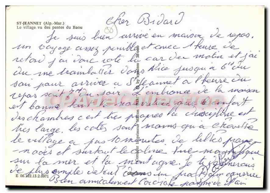 CPSM Saint-JEANNET vue générale — Verso