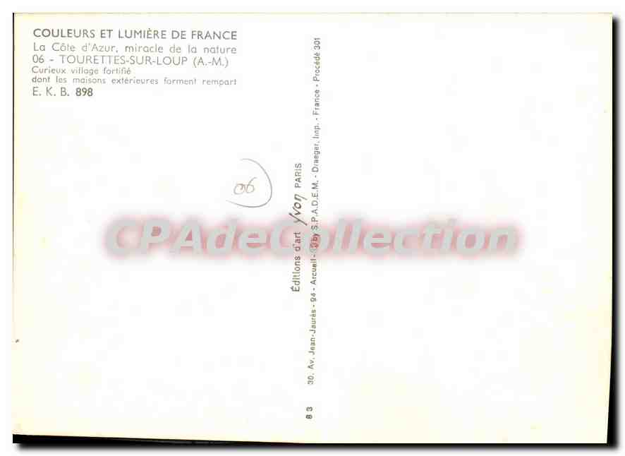 CPSM TOURRETTES-SUR-LOUP curieux village fortifié — Verso