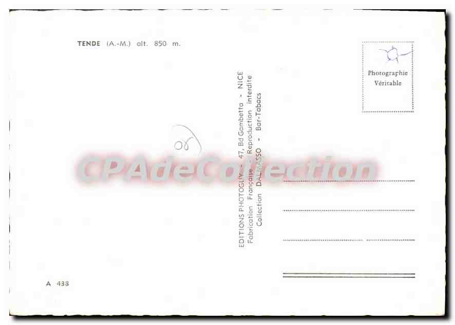 CPSM TENDE — Verso