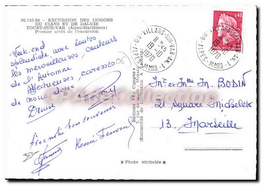 CPSM TOUET-sur-VAR — Verso
