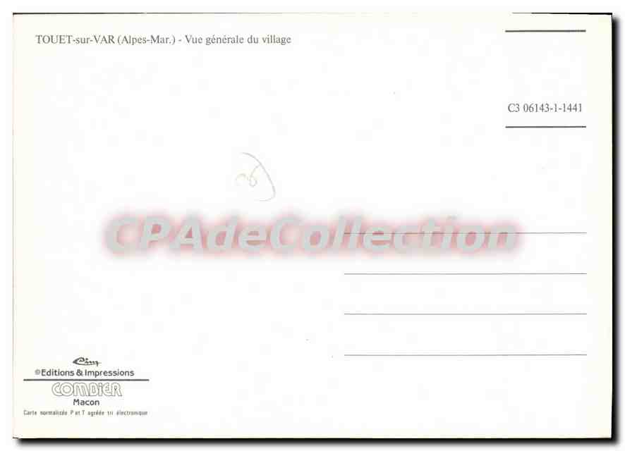 CPSM TOUET-sur-VAR vue générale — Verso