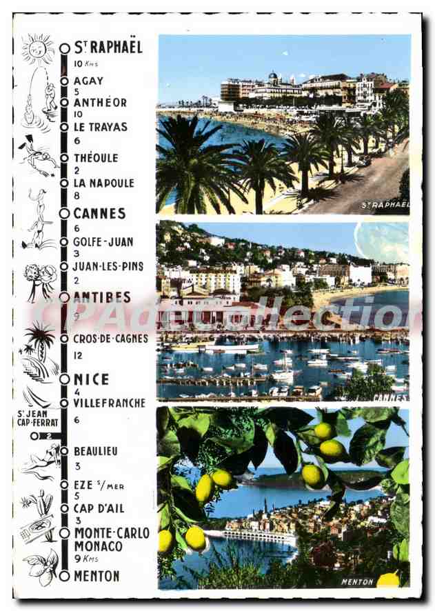 St-Raphaël à Menton — via Cannes — Éditions S.E.P.T. NICE