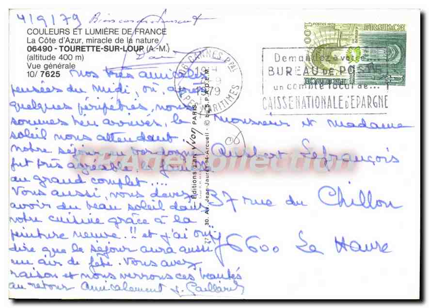 CPSM TOURRETTE-sur-LOUP vue générale — Verso
