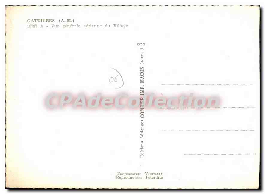 CPSM GATTIERES vue générale aérienne — Verso