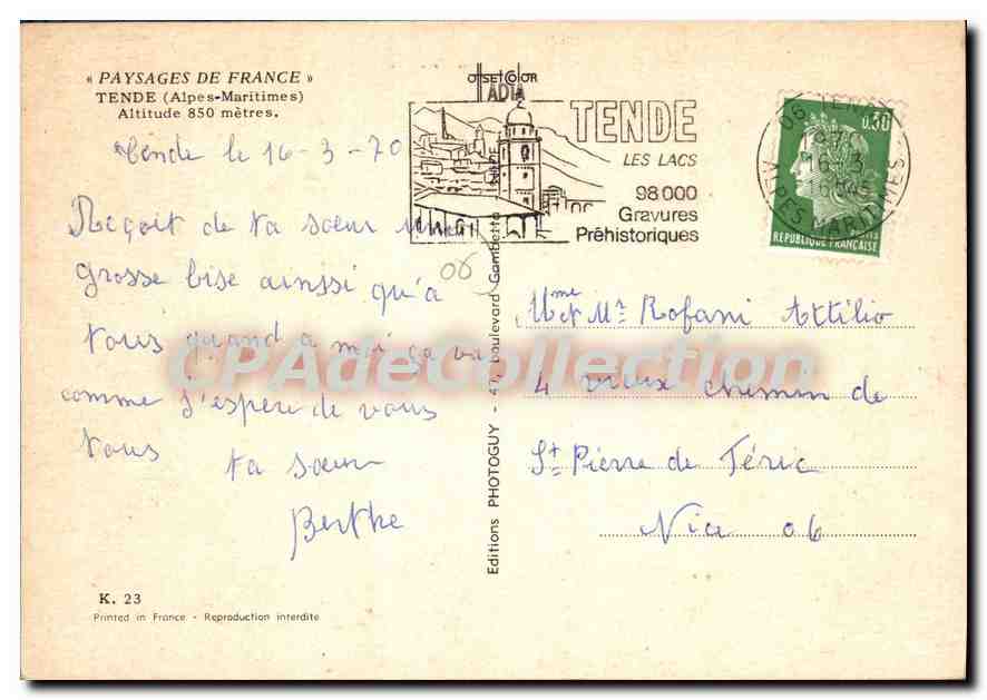 CPSM TENDE — Verso