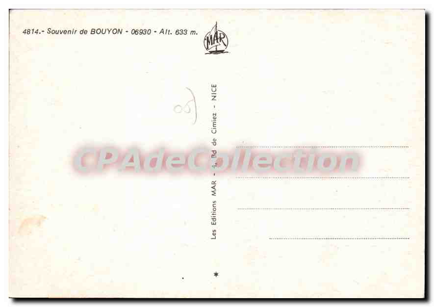CPSM BOUYON souvenir — Verso