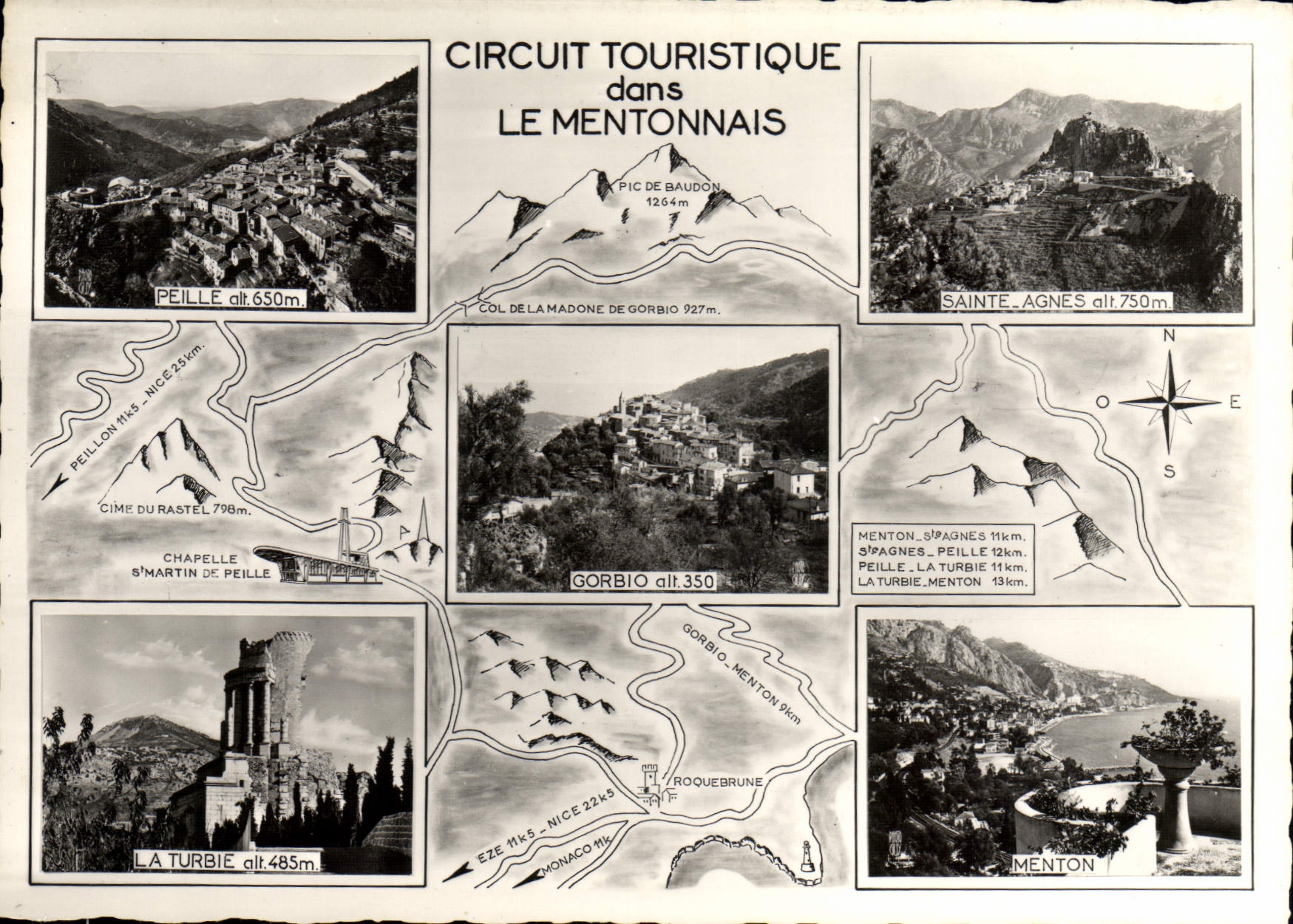 Circuit touristique dans le Mentonnais — Éditions Gambetta, série E 786