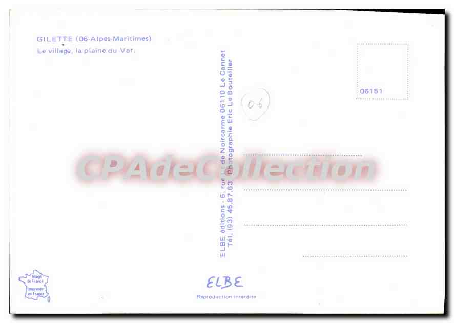 CPSM GILETTE village — Verso