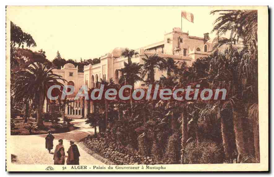 CPA ALGER palais du gouverneur à MUSTAPHA