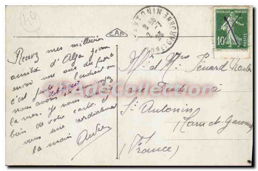 Algér — Boulevard de la République et Quais — Éditeur non identifié, n° 34 — Rückseite