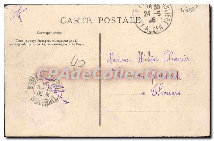 CPA ALGER la mosquée de la place du Gouvernement — Back