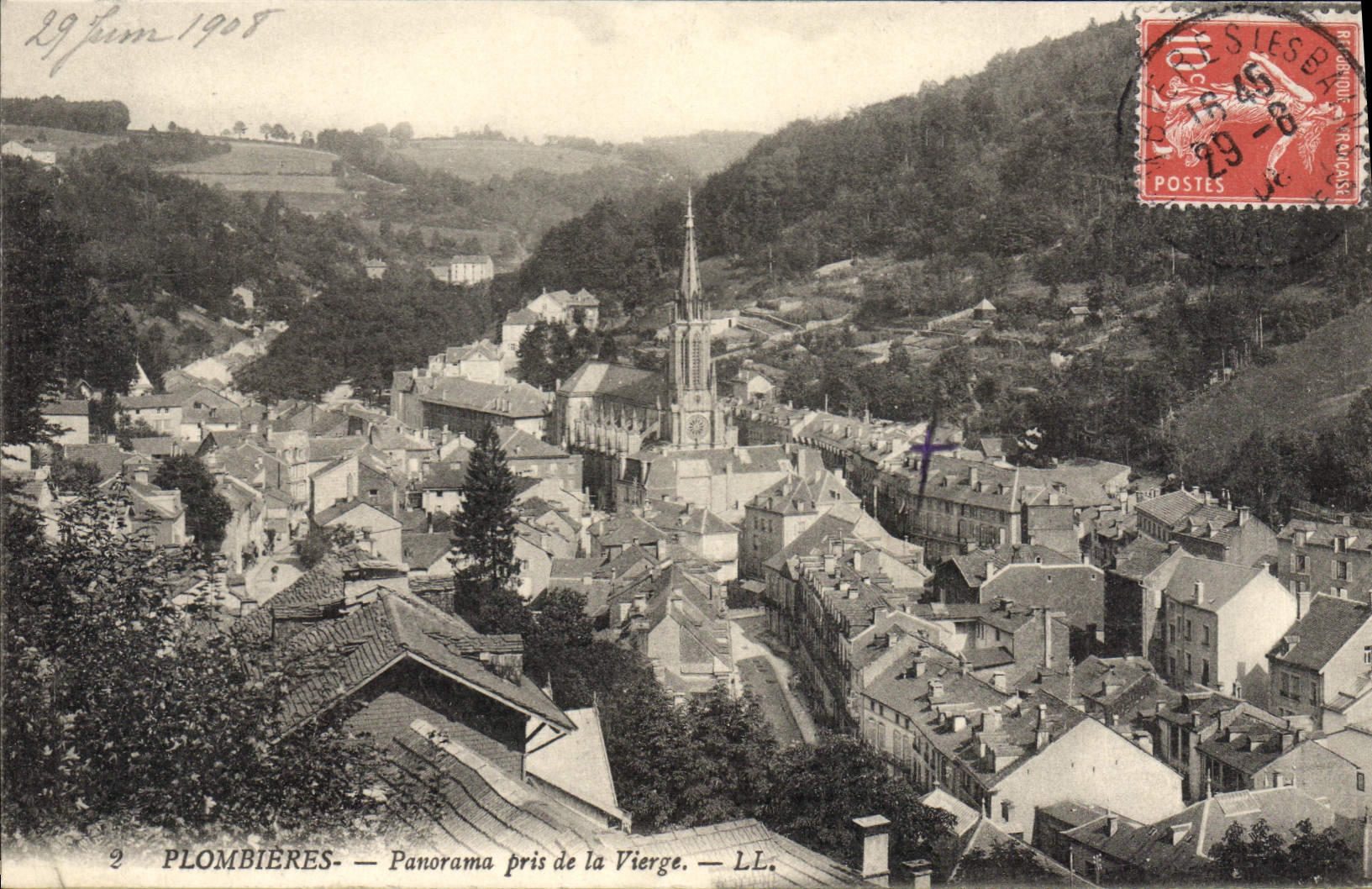 Plombières — Panorama pris de la Vierge — LL.
