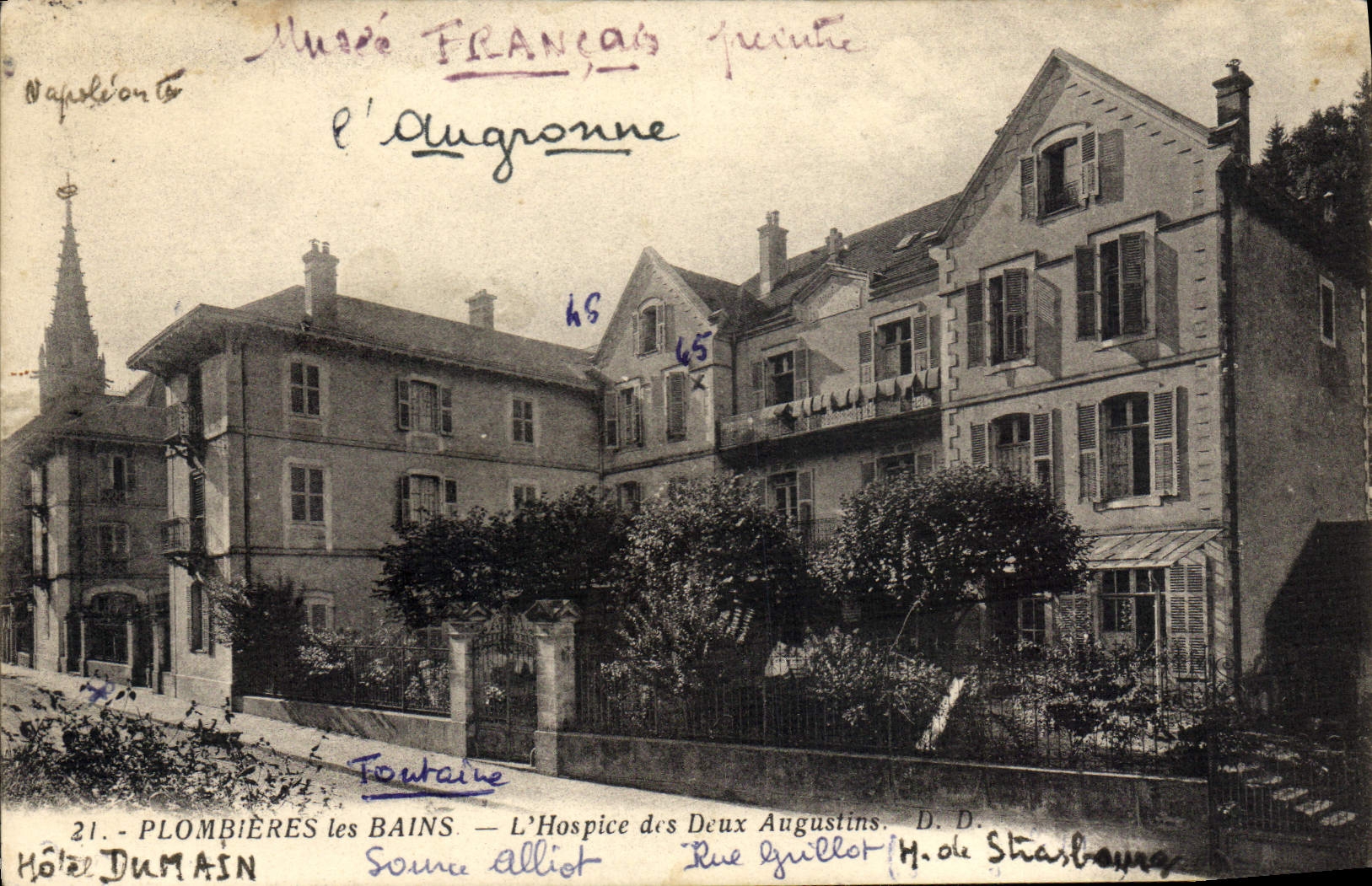 Plombières-les-Bains — L'Hospice des Deux Augustins — D.D. — Hôtel Dumain