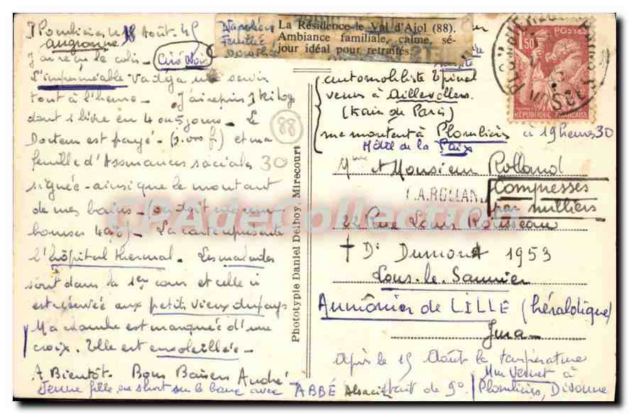 Plombières-les-Bains — L'Hospice des Deux Augustins — D.D. — Hôtel Dumain — Reverso