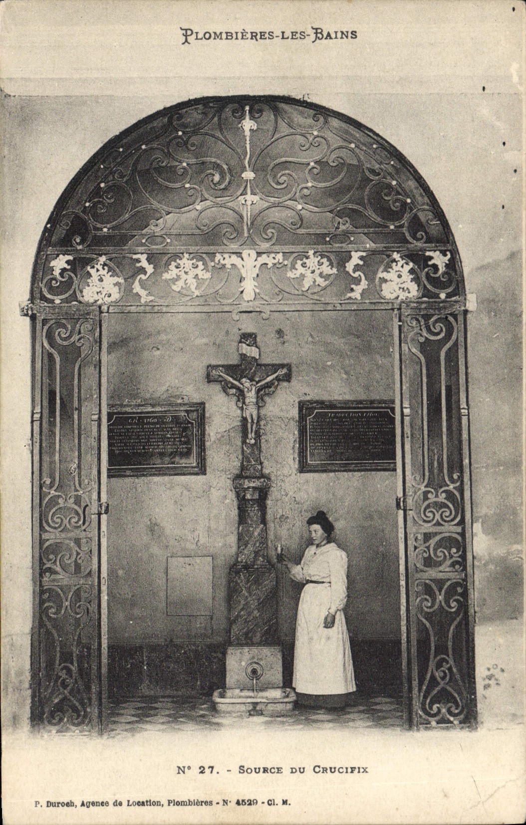 Plombières-les-Bains — Source du Crucifix — P. Duroeb, Agence de Location, N° 4529