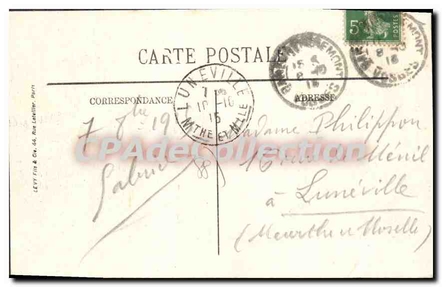 Remiremont — Vista general — El Monte Santo y la Valle de la Mosela — LL. — Editor LL. — N° 88 — Reverso