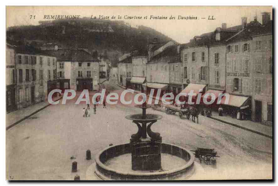 Remiremont — Der Courtine-Platz und Brunnen der Dauphins — LL.