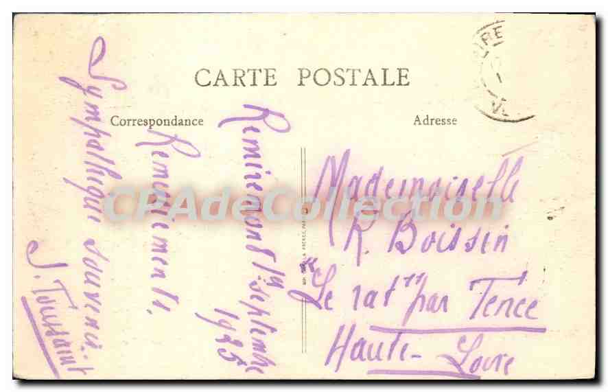 Remiremont - Plaza de la Estación — Monumento a los Caídos por la Patria en el centro, Avenida Carnot a la derecha — Edición Gilet, n°13 — Reverso
