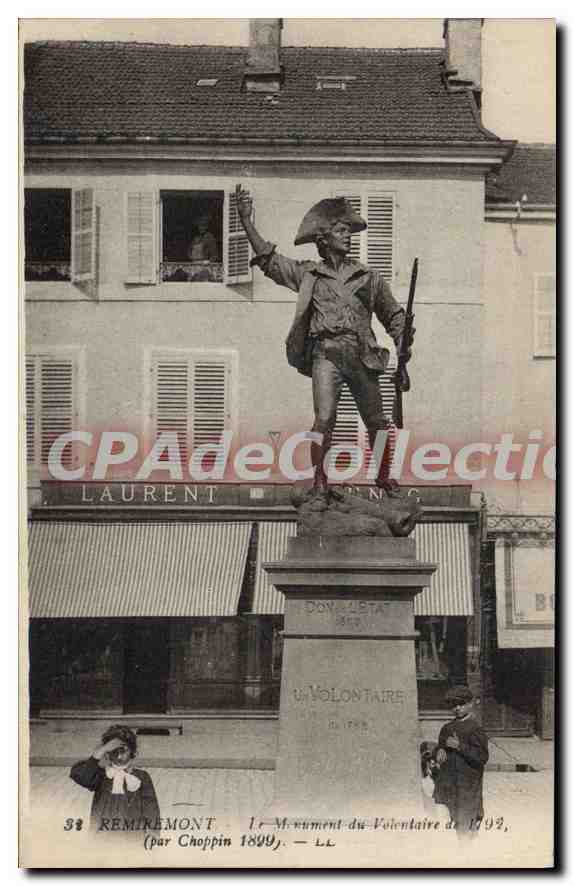 Remiremont — Le Monument du Volontaire de 1792 (par Choppin 1899) — éditeur Laurent