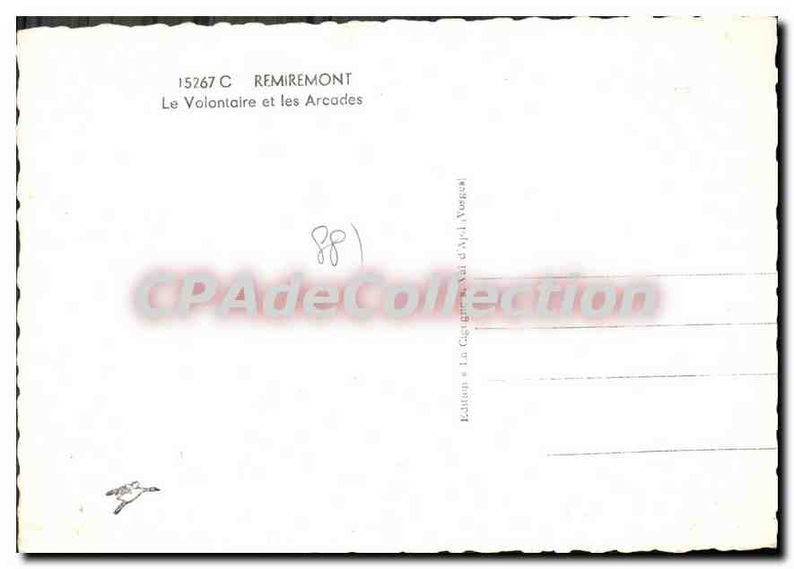 Remiremont — El Voluntario y las Arcadas — Edición La Cigogne d'Yvel (Verges) — Reverso