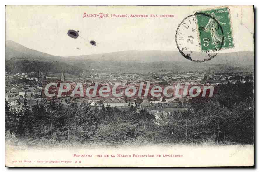 Saint-Pié (Vosges), Altitude 344 mètres — Panorama pris de la Maison Forestière de St-Martin — éditeur Weick, Département du Doubs, n° 8
