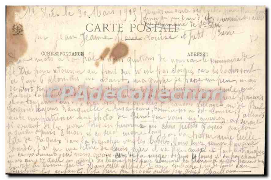 Saint-Dié (Vosges) — Rue du 16e Bataillon — Maison Trimbach incendiée le 27 août pendant le bombardement — éditeur Ad Weick, n° 11076 — Verso