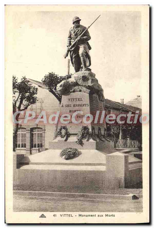 Vittel - Monument aux Morts — statue d'un soldat avec fusil — éditeur CP des Arts Photomécaniques, Strasbourg