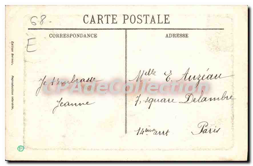 Restaurant du Schiessroth — au flanc du Hohneck — Édition Berna — Verso