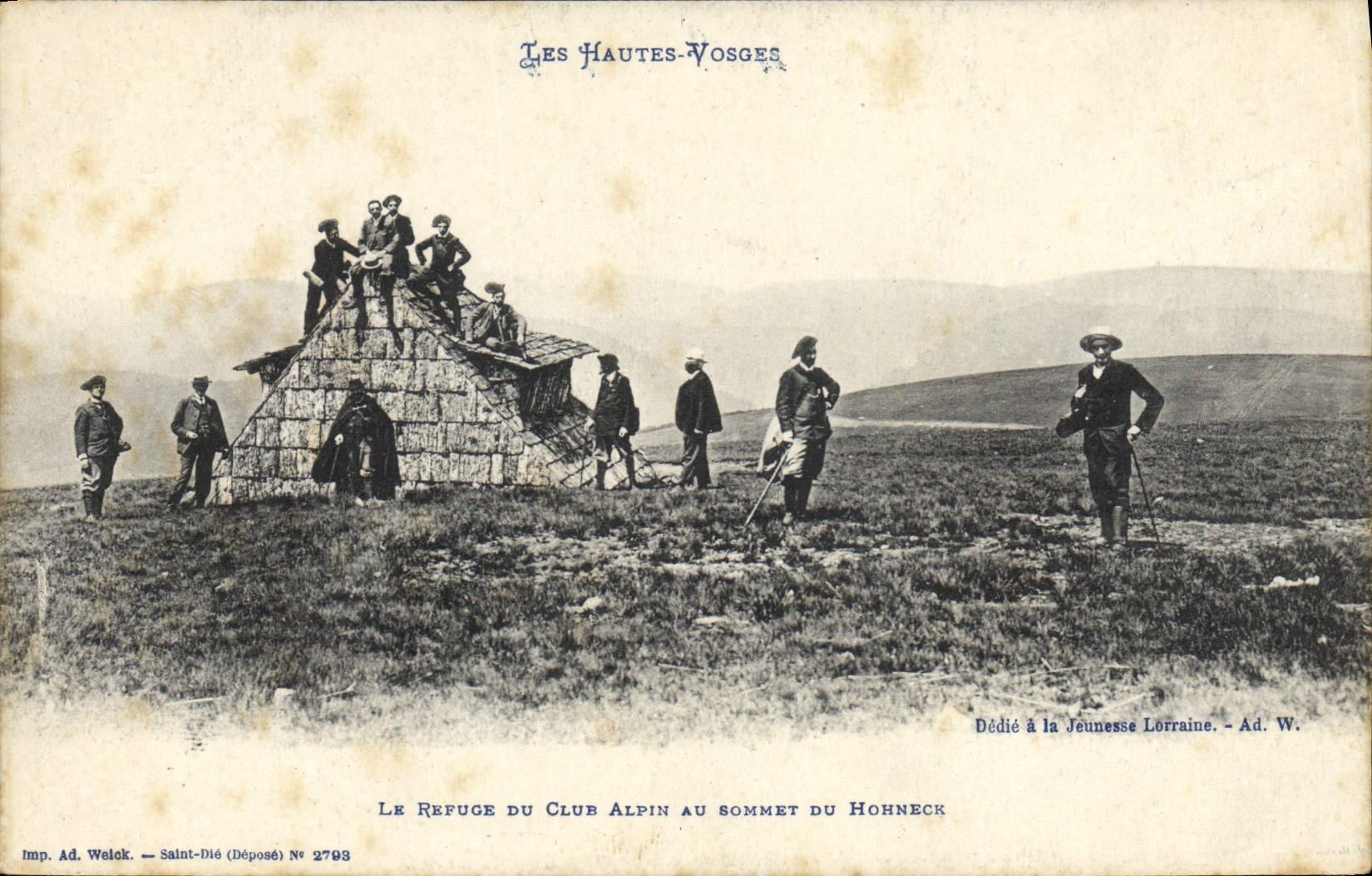 Das Alpenclub-Refugium am Gipfel des Hohneck — Les Hautes-Vosges — Imp. Ad. Welck, Saint-Dié, N° 2793