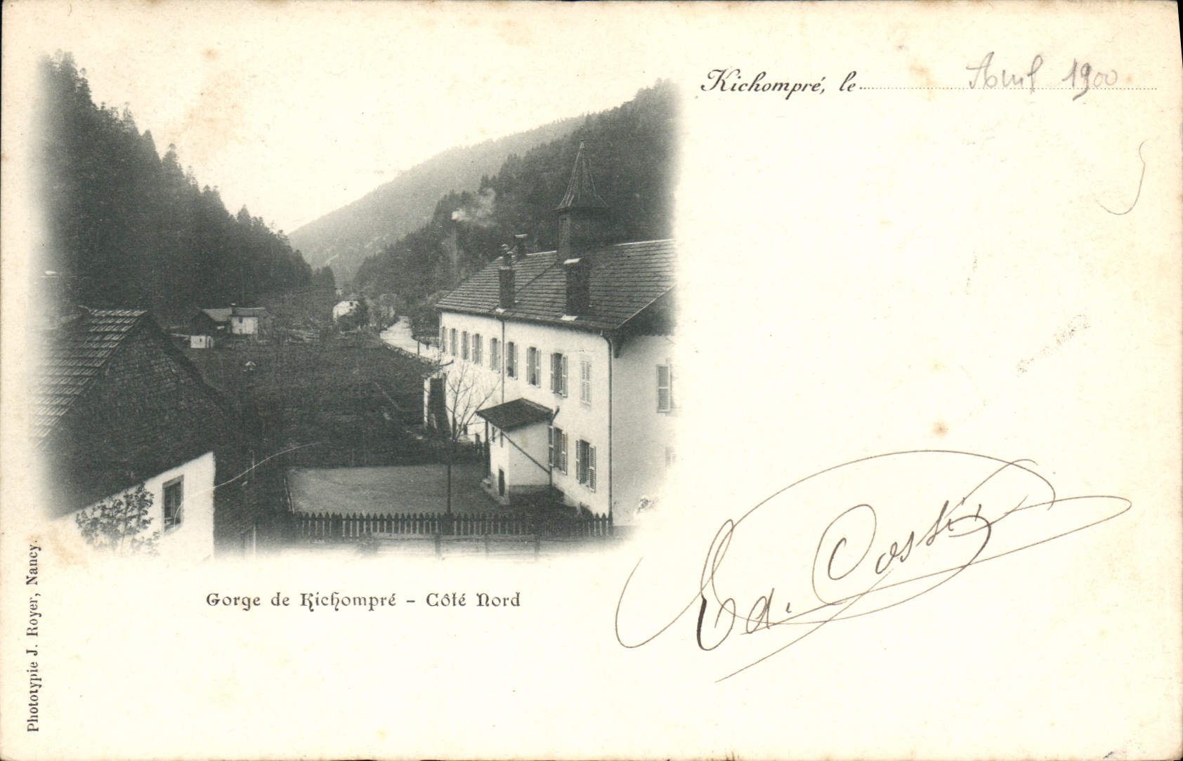 Gorge de Richompré — Côté Nord — Phototypie J. Royer, Nancy