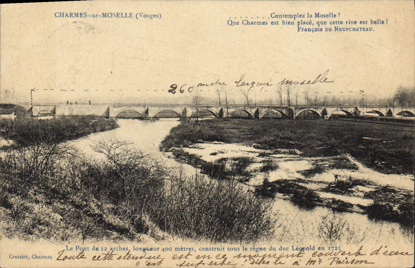 CPA Charmes Sur Moselle pont construit en 1725