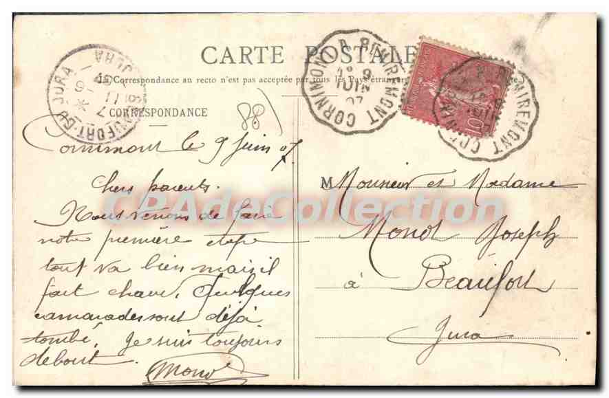 La Bresse (Vosges) — Übersicht des Zentrums — A. I. Woick, Saint-Dié, Nr. 3961 — Rückseite