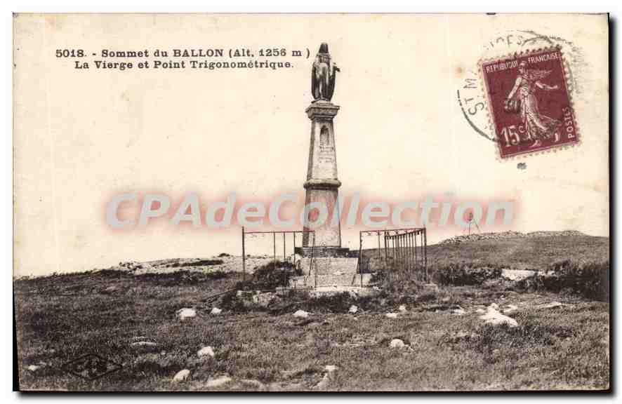 Sommet du BALLON (Alt. 1256 m) — La Vierge et Point Trigonométrique — CPAdeCollection