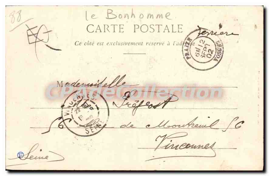 CPA Fraize Vue Sur Le Bonhomme — Rückseite