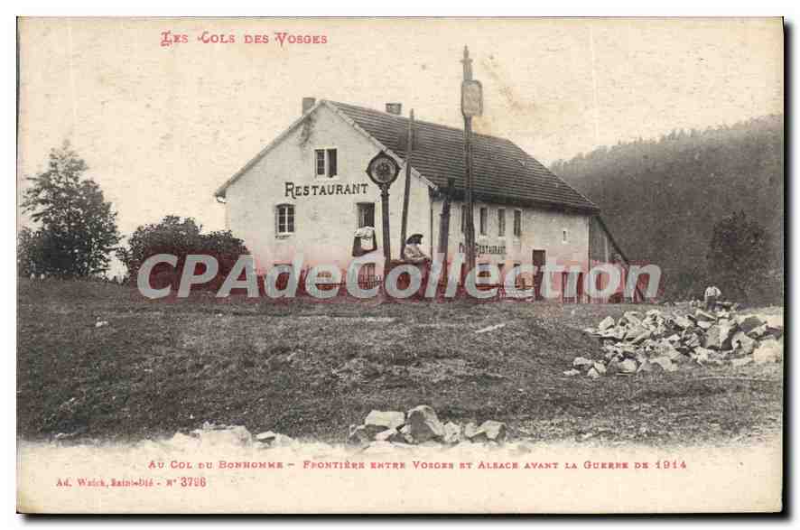 Au Col du Bonhomme — Frontière entre Vosges et Alsace avant la Guerre de 1914 — Ad. Walsh, Bainblé - n°3786